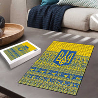 Ukraine Trident Christmas Puzzle Vyshyvanka Patterns - Wonder Print Shop