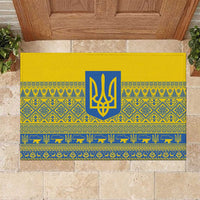 Ukraine Trident Christmas Rubber Doormat Vyshyvanka Patterns - Wonder Print Shop