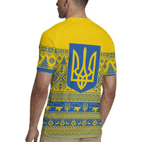 Ukraine Trident Christmas Rugby Jersey Vyshyvanka Patterns - Wonder Print Shop