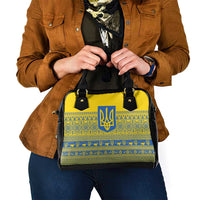Ukraine Trident Christmas Shoulder Handbag Vyshyvanka Patterns - Wonder Print Shop