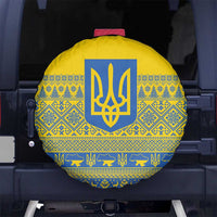 Ukraine Trident Christmas Spare Tire Cover Vyshyvanka Patterns - Wonder Print Shop
