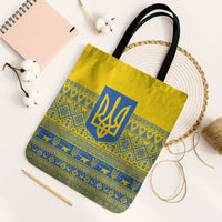 Ukraine Trident Christmas Tote Bag Vyshyvanka Patterns - Wonder Print Shop