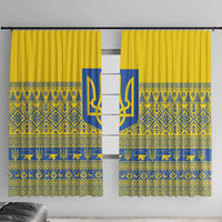 Ukraine Trident Christmas Window Curtain Vyshyvanka Patterns - Wonder Print Shop