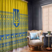 Ukraine Trident Christmas Window Curtain Vyshyvanka Patterns - Wonder Print Shop