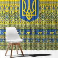 Ukraine Trident Christmas Window Curtain Vyshyvanka Patterns - Wonder Print Shop