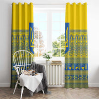 Ukraine Trident Christmas Window Curtain Vyshyvanka Patterns - Wonder Print Shop