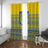 Ukraine Trident Christmas Window Curtain Vyshyvanka Patterns - Wonder Print Shop