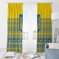 Ukraine Trident Christmas Window Curtain Vyshyvanka Patterns - Wonder Print Shop
