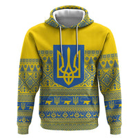Ukraine Trident Christmas Zip Hoodie Vyshyvanka Patterns - Wonder Print Shop