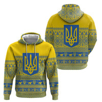 Ukraine Trident Christmas Zip Hoodie Vyshyvanka Patterns - Wonder Print Shop