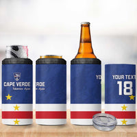 Cape Verde Football Custom 4 in 1 Can Cooler Tumbler Go Champion Sporty Style - Wonder Print Shop