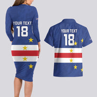 Cape Verde Football Custom Couples Matching Long Sleeve Bodycon Dress and Hawaiian Shirt Go Champion Sporty Style - Wonder Print Shop