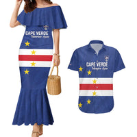 Cape Verde Football Custom Couples Matching Mermaid Dress and Hawaiian Shirt Go Champion Sporty Style - Wonder Print Shop