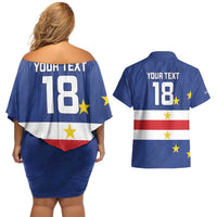 Cape Verde Football Custom Couples Matching Off Shoulder Short Dress and Hawaiian Shirt Go Champion Sporty Style - Wonder Print Shop