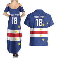 Cape Verde Football Custom Couples Matching Summer Maxi Dress and Hawaiian Shirt Go Champion Sporty Style - Wonder Print Shop