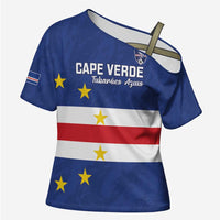 Cape Verde Football Custom Cross Shoulder Shirt Go Champion Sporty Style - Wonder Print Shop