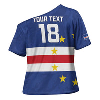 Cape Verde Football Custom Cross Shoulder Shirt Go Champion Sporty Style - Wonder Print Shop