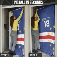 Cape Verde Football Custom Door Cover Go Champion Sporty Style - Wonder Print Shop