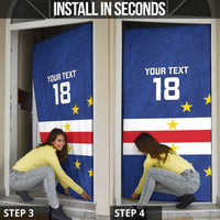 Cape Verde Football Custom Door Cover Go Champion Sporty Style - Wonder Print Shop