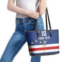 Cape Verde Football Custom Leather Tote Bag Go Champion Sporty Style - Wonder Print Shop