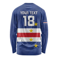 Cape Verde Football Custom Long Sleeve Shirt Go Champion Sporty Style - Wonder Print Shop