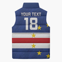 Cape Verde Football Custom Sleeveless Puffer Jacket Go Champion Sporty Style - Wonder Print Shop