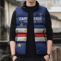 Cape Verde Football Custom Sleeveless Puffer Jacket Go Champion Sporty Style - Wonder Print Shop