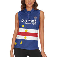 Cape Verde Football Custom Women Sleeveless Polo Shirt Go Champion Sporty Style - Wonder Print Shop
