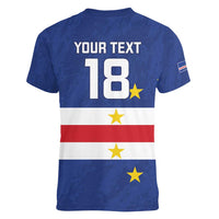 Cape Verde Football Custom Women V-Neck T-Shirt Go Champion Sporty Style - Wonder Print Shop