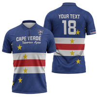 Cape Verde Football Custom Zipper Polo Shirt Go Champion Sporty Style - Wonder Print Shop