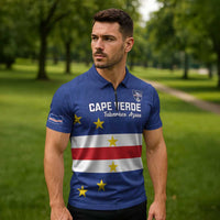 Cape Verde Football Custom Zipper Polo Shirt Go Champion Sporty Style - Wonder Print Shop
