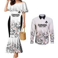 Canada Rugby Custom Couples Matching Mermaid Dress and Long Sleeve Button Shirt Maple Leafs Go Champion - Wonder Print Shop