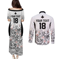 Canada Rugby Custom Couples Matching Puletasi and Long Sleeve Button Shirt Maple Leafs Go Champion - Wonder Print Shop