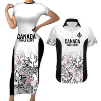 Canada Rugby Custom Couples Matching Short Sleeve Bodycon Dress and Hawaiian Shirt Maple Leafs Go Champion - Wonder Print Shop