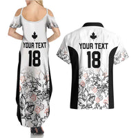 Canada Rugby Custom Couples Matching Summer Maxi Dress and Hawaiian Shirt Maple Leafs Go Champion - Wonder Print Shop