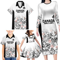 Canada Rugby Custom Family Matching Long Sleeve Bodycon Dress and Hawaiian Shirt Maple Leafs Go Champion - Wonder Print Shop