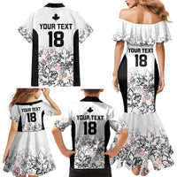Canada Rugby Custom Family Matching Mermaid Dress and Hawaiian Shirt Maple Leafs Go Champion - Wonder Print Shop
