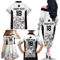 Canada Rugby Custom Family Matching Off The Shoulder Long Sleeve Dress and Hawaiian Shirt Maple Leafs Go Champion - Wonder Print Shop