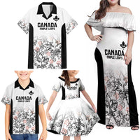 Canada Rugby Custom Family Matching Off Shoulder Maxi Dress and Hawaiian Shirt Maple Leafs Go Champion - Wonder Print Shop