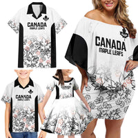 Canada Rugby Custom Family Matching Off Shoulder Short Dress and Hawaiian Shirt Maple Leafs Go Champion - Wonder Print Shop