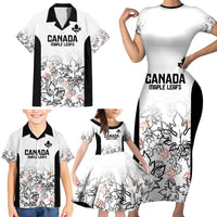 Canada Rugby Custom Family Matching Short Sleeve Bodycon Dress and Hawaiian Shirt Maple Leafs Go Champion - Wonder Print Shop