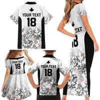 Canada Rugby Custom Family Matching Short Sleeve Bodycon Dress and Hawaiian Shirt Maple Leafs Go Champion - Wonder Print Shop