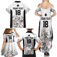 Canada Rugby Custom Family Matching Summer Maxi Dress and Hawaiian Shirt Maple Leafs Go Champion - Wonder Print Shop