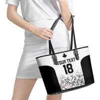 Canada Rugby Custom Leather Tote Bag Maple Leafs Go Champion - Wonder Print Shop