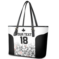 Canada Rugby Custom Leather Tote Bag Maple Leafs Go Champion - Wonder Print Shop