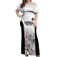 Canada Rugby Custom Off Shoulder Maxi Dress Maple Leafs Go Champion - Wonder Print Shop