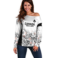 Canada Rugby Custom Off Shoulder Sweater Maple Leafs Go Champion - Wonder Print Shop