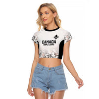 Canada Rugby Custom Raglan Cropped T Shirt Maple Leafs Go Champion - Wonder Print Shop