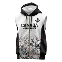 Canada Rugby Custom Sleeveless Zip Hoodie Maple Leafs Go Champion - Wonder Print Shop