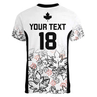 Canada Rugby Custom Women V-Neck T-Shirt Maple Leafs Go Champion - Wonder Print Shop